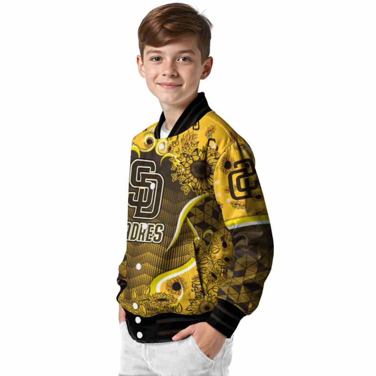 san diego padres sunflower bloom brown yellow jacket trendy