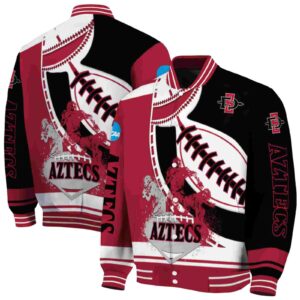 san diego state aztecs baseball stitching black white jacket fashion forward