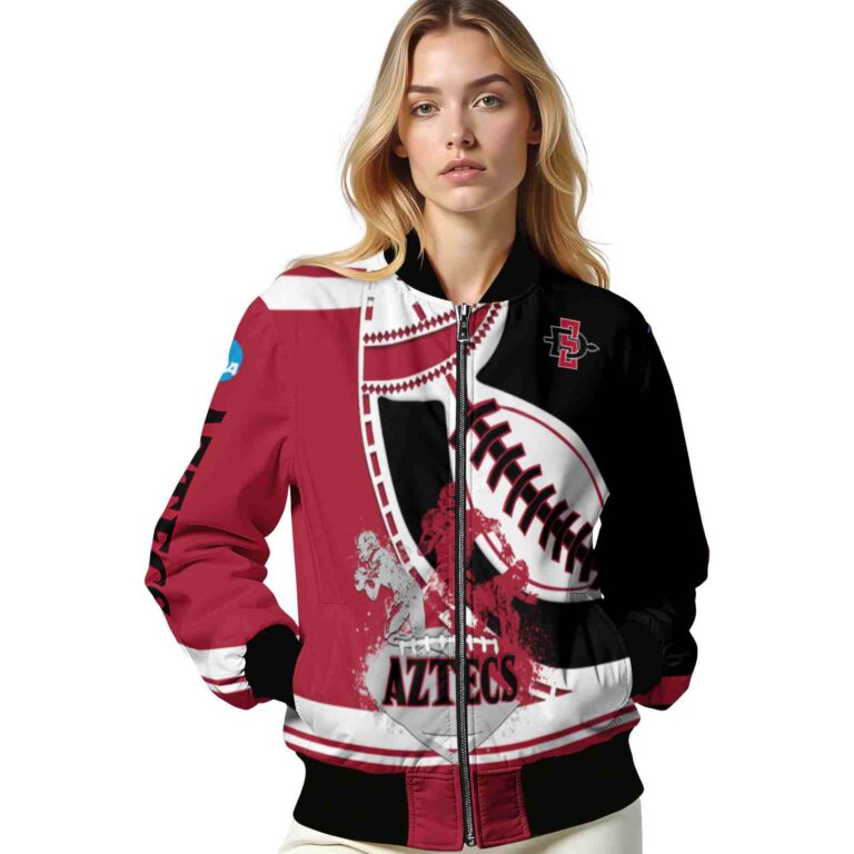 san diego state aztecs baseball stitching black white jacket latest model