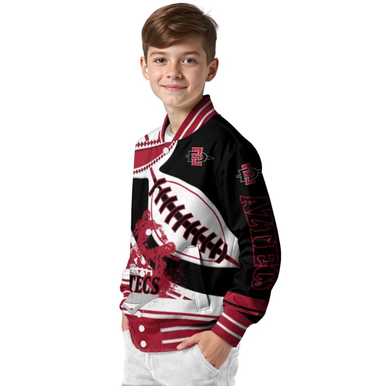 san diego state aztecs baseball stitching black white jacket trendy