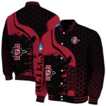 san diego state aztecs hexagonal pattern red black jacket best selling