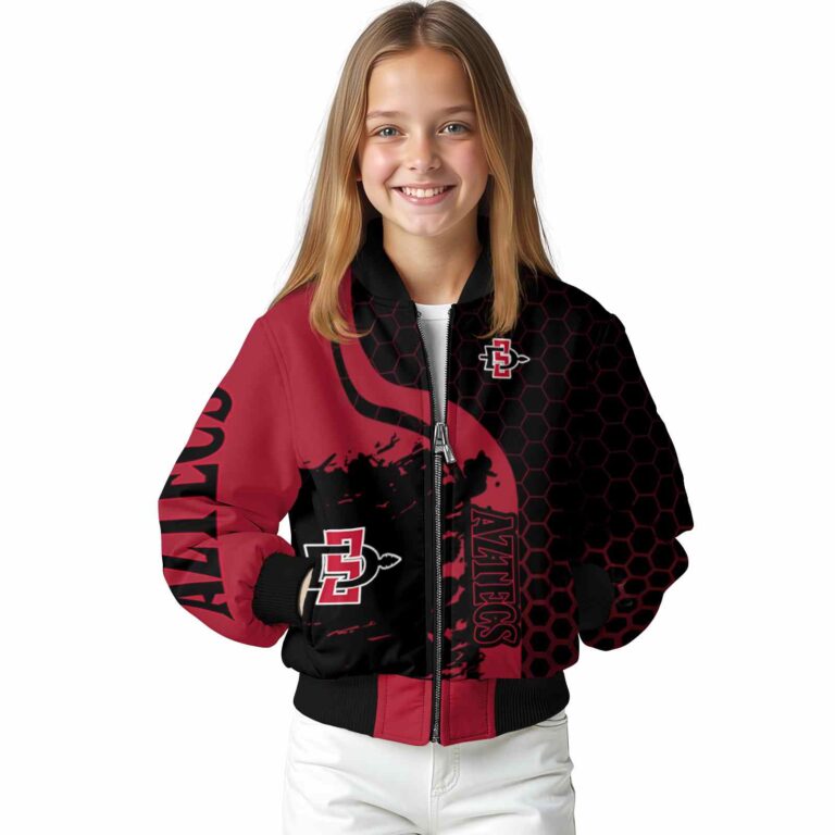 san diego state aztecs hexagonal pattern red black jacket top rated