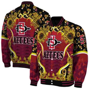 san diego state aztecs sunflower bloom red yellow jacket fashion forward