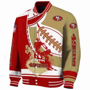san francisco 49ers baseball stitching gold white jacket best selling