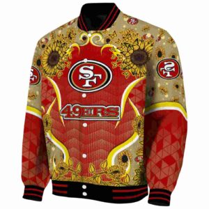 san francisco 49ers sunflower bloom red yellow jacket best selling