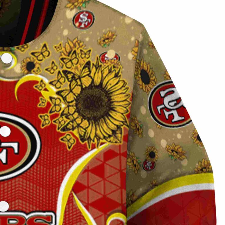 san francisco 49ers sunflower bloom red yellow jacket premium grade