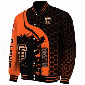 san francisco giants hexagonal pattern orange black jacket best selling