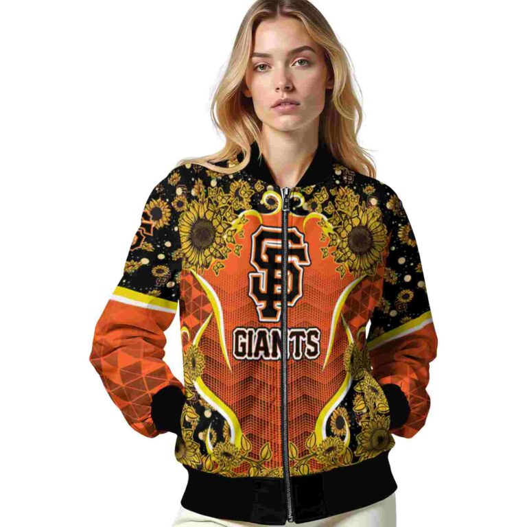 san francisco giants sunflower bloom orange yellow jacket latest model