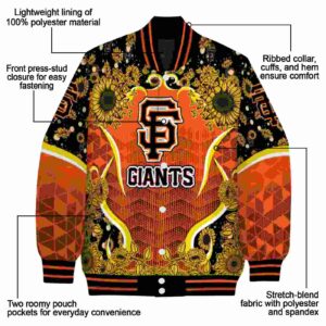 san francisco giants sunflower bloom orange yellow jacket new arrival
