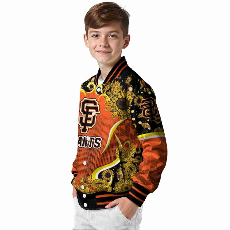 san francisco giants sunflower bloom orange yellow jacket trendy