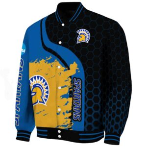 san jose state spartans hexagonal pattern blue black jacket best selling