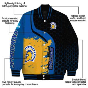 san jose state spartans hexagonal pattern blue black jacket new arrival