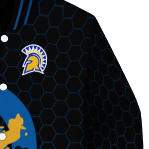 san jose state spartans hexagonal pattern blue black jacket premium grade