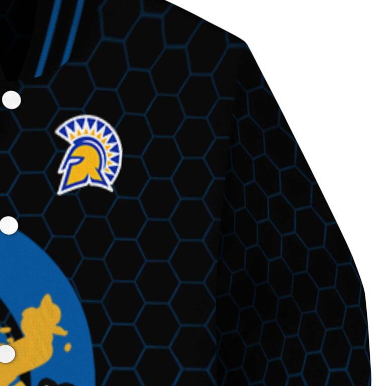 san jose state spartans hexagonal pattern blue black jacket premium grade