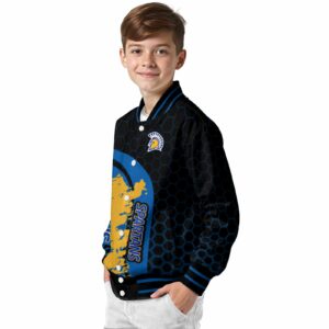 san jose state spartans hexagonal pattern blue black jacket trendy