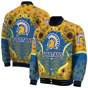 san jose state spartans sunflower bloom blue yellow jacket fashion forward