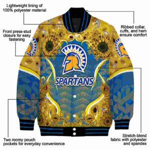 san jose state spartans sunflower bloom blue yellow jacket new arrival