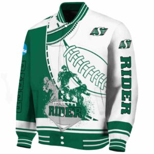 saskatchewan roughriders baseball stitching white jacket best selling