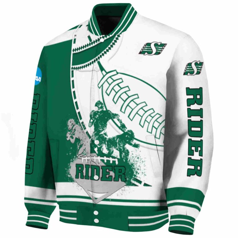 saskatchewan roughriders baseball stitching white jacket best selling