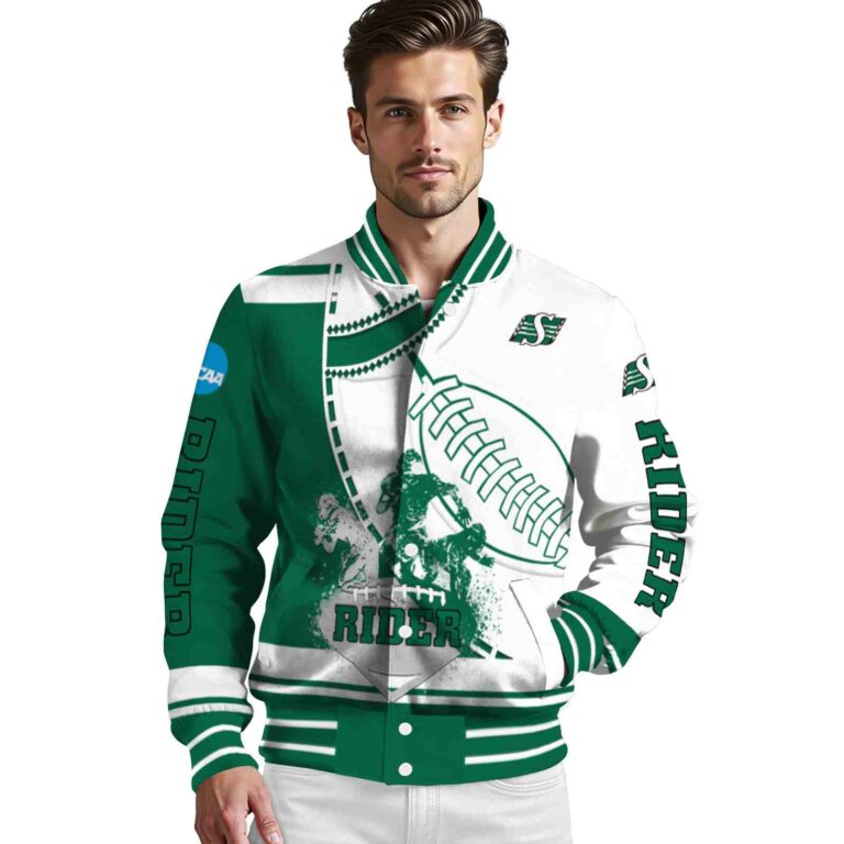 saskatchewan roughriders baseball stitching white jacket high quality