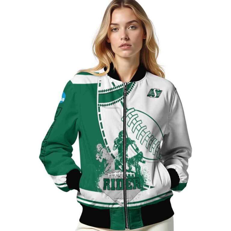saskatchewan roughriders baseball stitching white jacket latest model