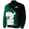 saskatchewan roughriders hexagonal pattern green black jacket best selling