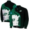 saskatchewan roughriders hexagonal pattern green black jacket fashion forward