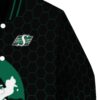 saskatchewan roughriders hexagonal pattern green black jacket premium grade