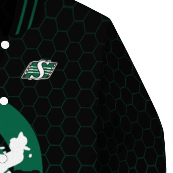 saskatchewan roughriders hexagonal pattern green black jacket premium grade