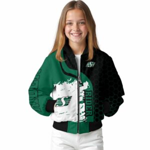 saskatchewan roughriders hexagonal pattern green black jacket top rated