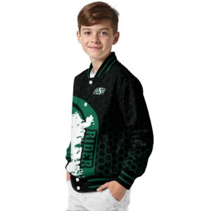 saskatchewan roughriders hexagonal pattern green black jacket trendy