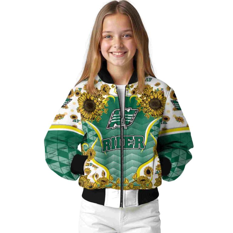 saskatchewan roughriders sunflower bloom green yellow jacket top rated