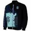 seattle kraken hexagonal pattern blue black jacket best selling