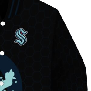 seattle kraken hexagonal pattern blue black jacket premium grade