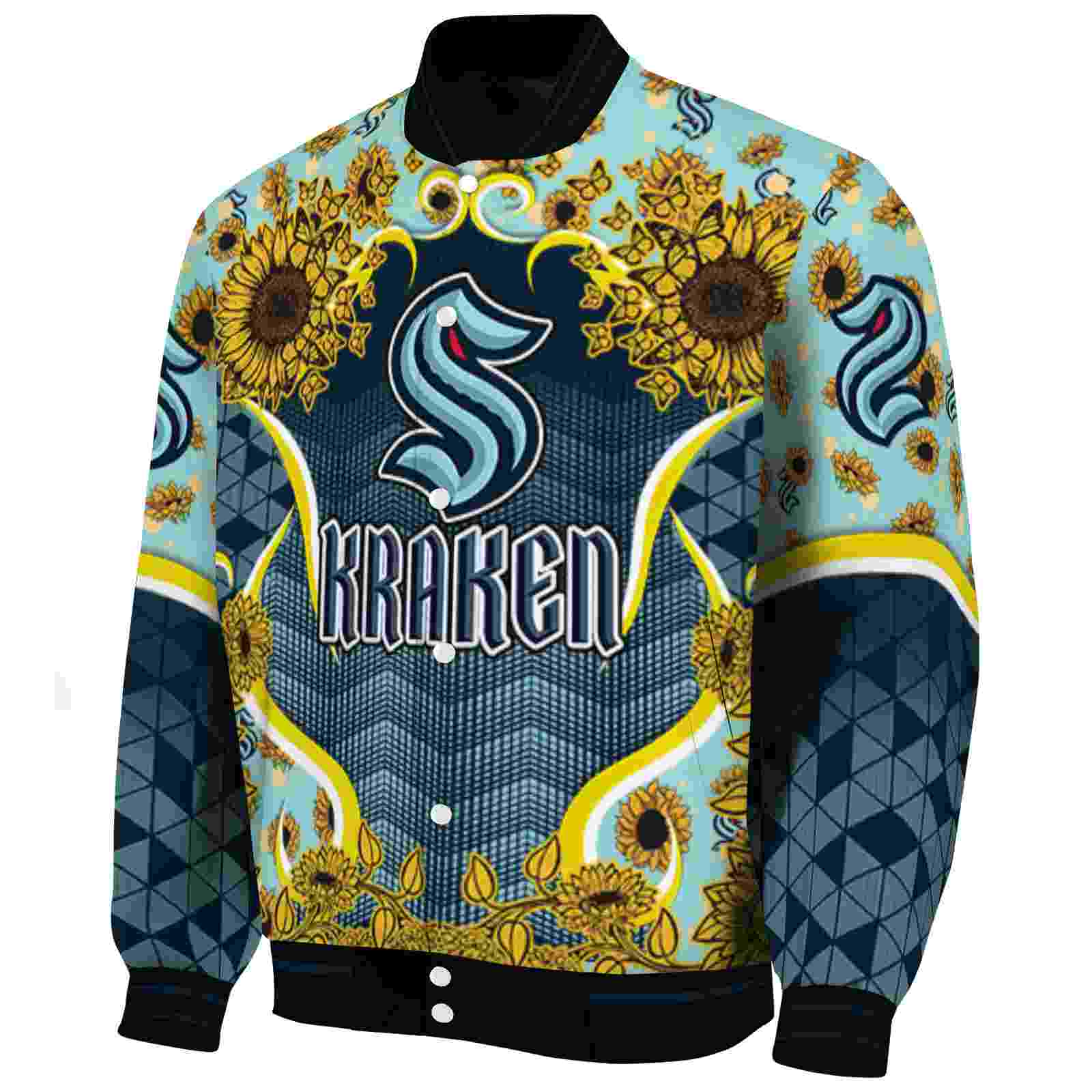 seattle kraken sunflower bloom blue yellow jacket best selling seattle kraken sunflower bloom blue yellow jacket best selling