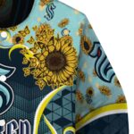 seattle kraken sunflower bloom blue yellow jacket best selling