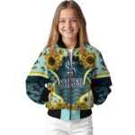 seattle kraken sunflower bloom blue yellow jacket best selling