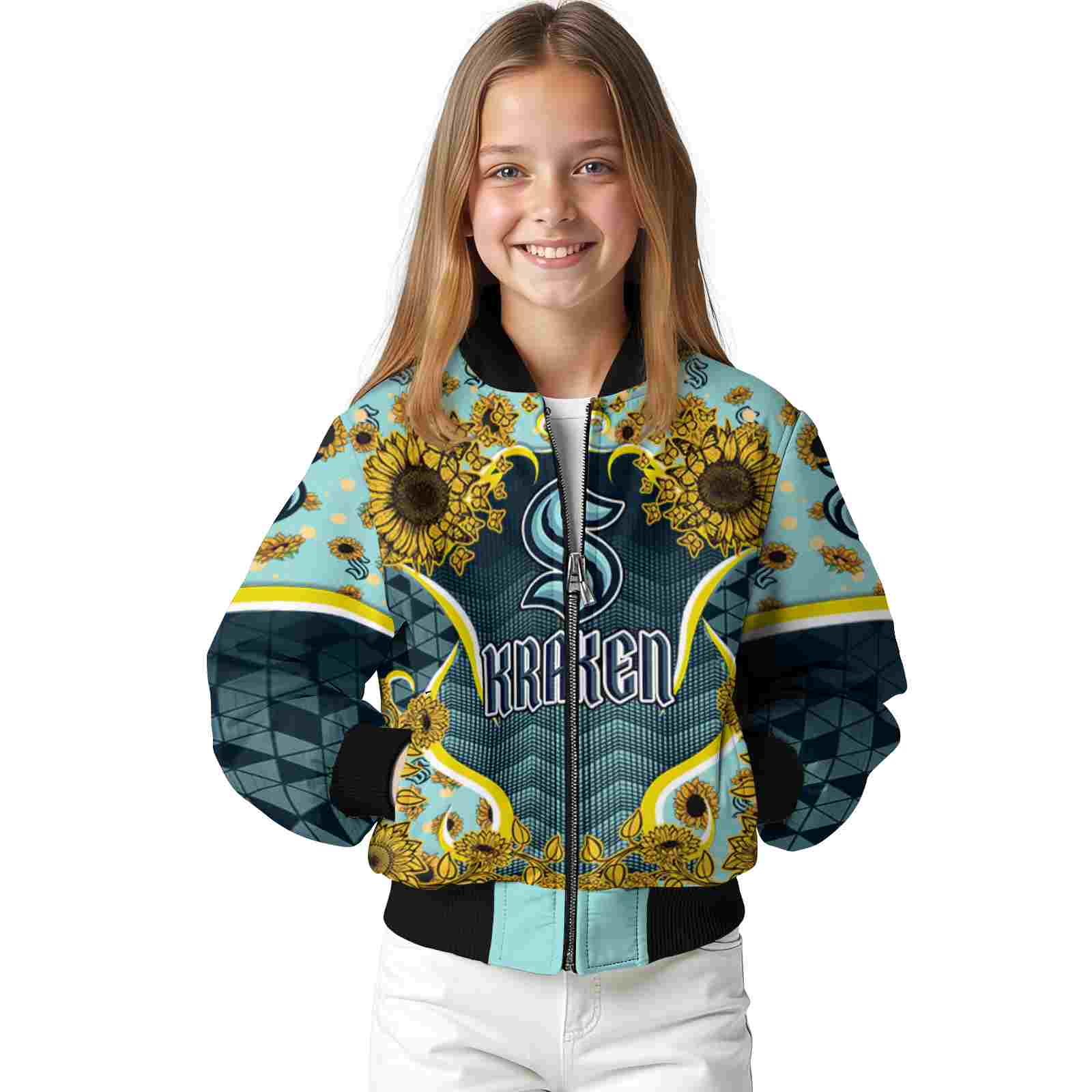 seattle kraken sunflower bloom blue yellow jacket top rated seattle kraken sunflower bloom blue yellow jacket top rated