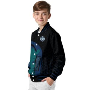 seattle mariners hexagonal pattern navy blue black jacket trendy
