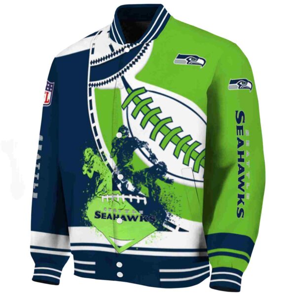 seattle seahawks baseball stitching green white jacket best selling