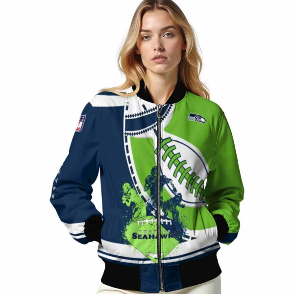 seattle seahawks baseball stitching green white jacket latest model