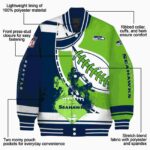 seattle seahawks baseball stitching green white jacket best selling