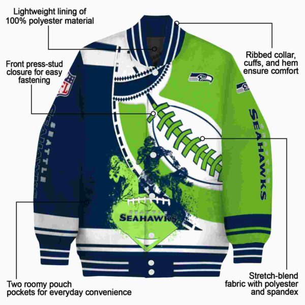 seattle seahawks baseball stitching green white jacket new arrival