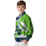 seattle seahawks baseball stitching green white jacket best selling