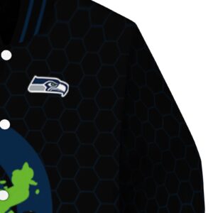 seattle seahawks hexagonal pattern blue black jacket premium grade
