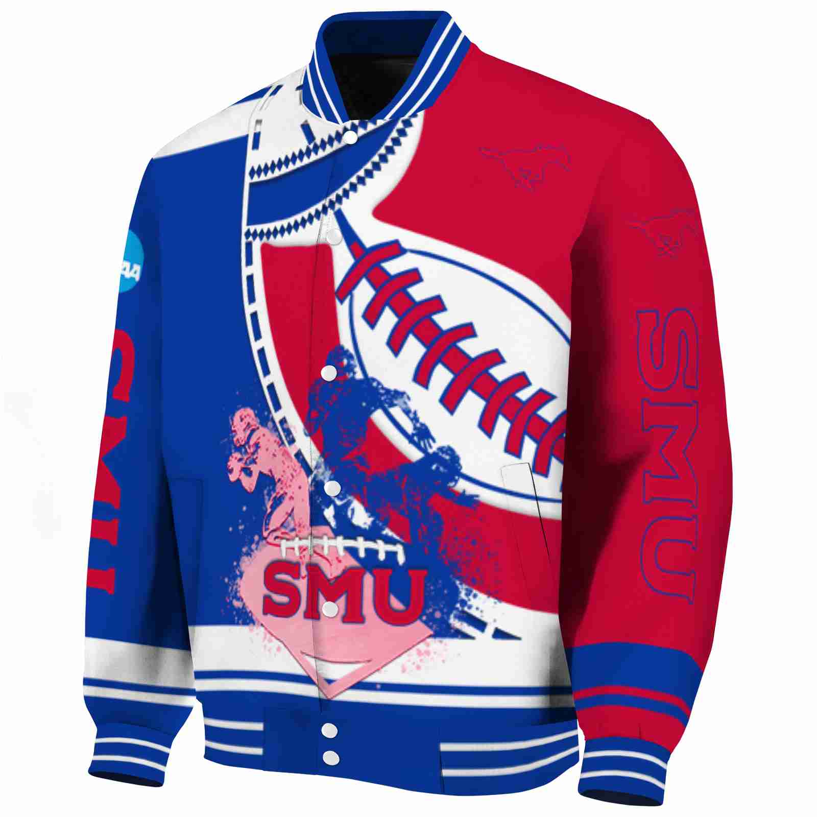 smu mustangs baseball stitching red white jacket best selling smu mustangs baseball stitching red white jacket best selling