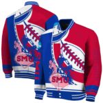 smu mustangs baseball stitching red white jacket best selling