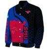 smu mustangs hexagonal pattern blue black jacket best selling
