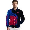 smu mustangs hexagonal pattern blue black jacket high quality