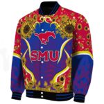 smu mustangs sunflower bloom blue yellow jacket best selling